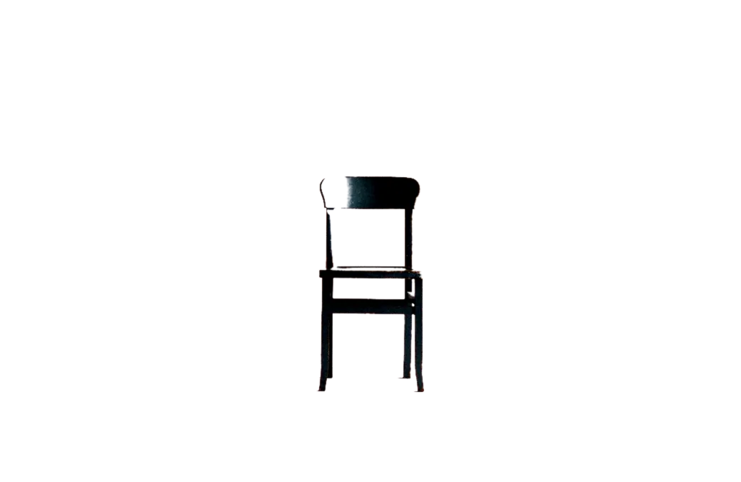 The same chair with its background removed, sitting on the transparency checkerboard.